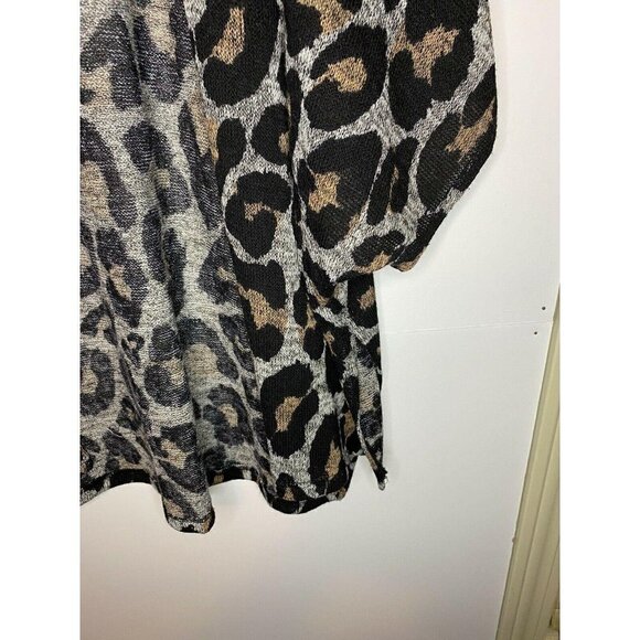 I Joah Animal Print Open Front Kimono Cardigan Top Cover Size Small EUC - Picture 5 of 6